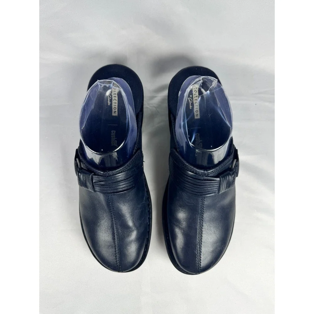 Clarks Patty Lorene Womens 7.5 M Clog Black Leather Closed Toe Slip On Shoes